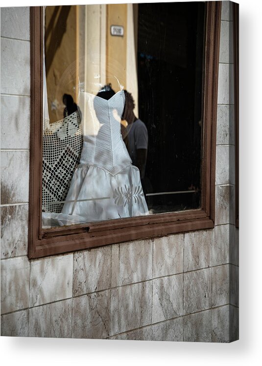 Cuba Acrylic Print featuring the photograph Window and Reflections by M Kathleen Warren