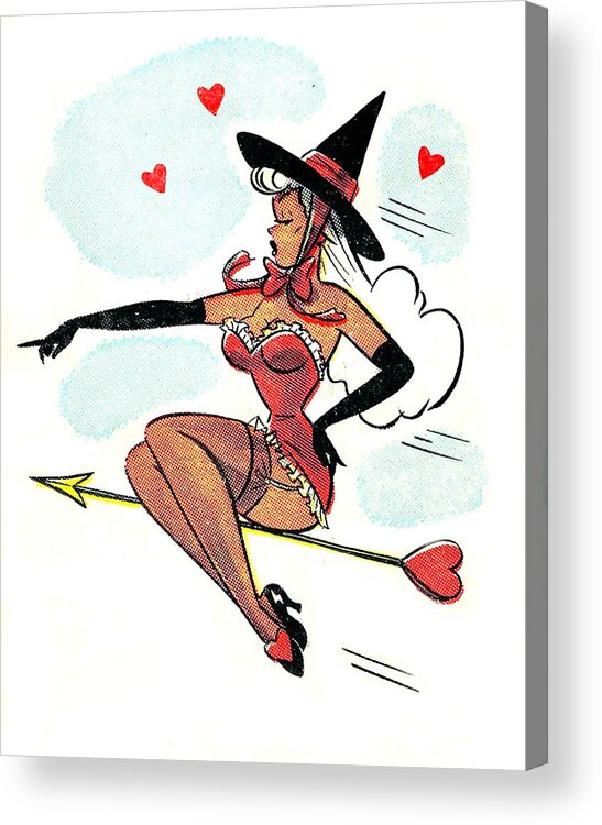Sexy Acrylic Print featuring the digital art Witch in Love by Long Shot