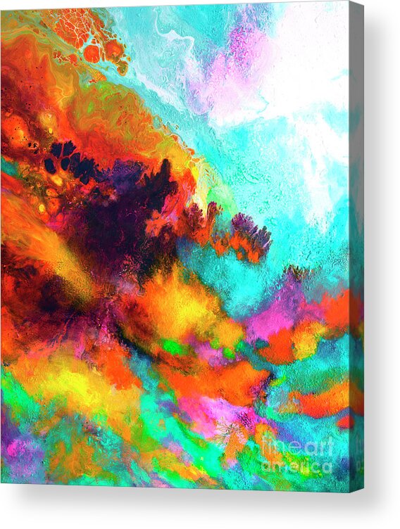 Abstract Acrylic Print featuring the painting Wonderment Canvas One by Sally Trace