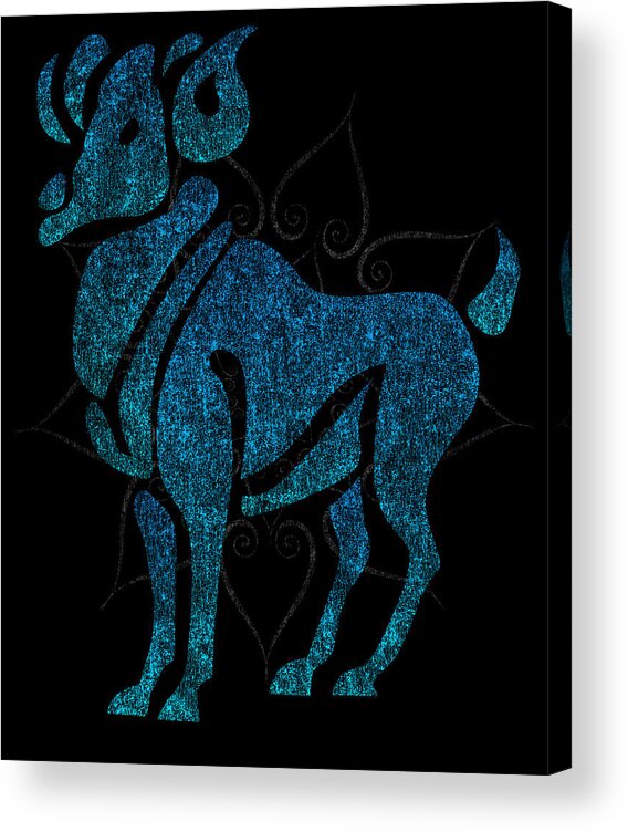 Funny Acrylic Print featuring the digital art Zodiac Sign Pisces by Flippin Sweet Gear