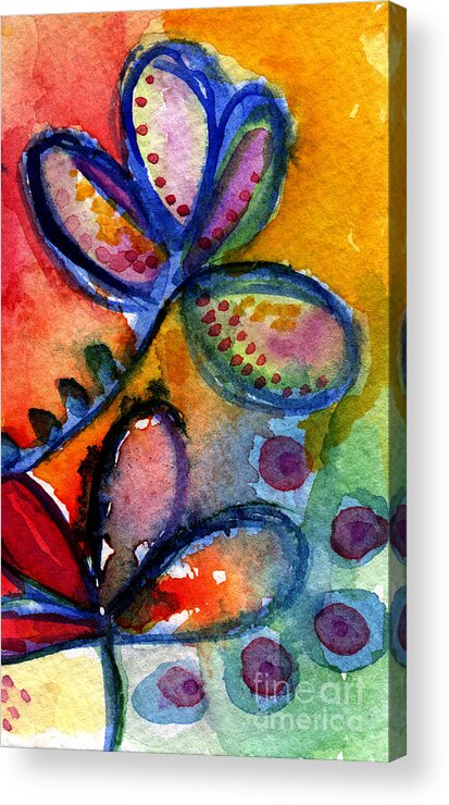 Abstract Acrylic Print featuring the painting Bright Abstract Flowers by Linda Woods