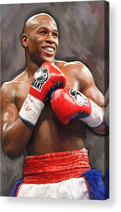 Floyd Mayweather Paintings Acrylic Print featuring the painting Floyd Mayweather Artwork by Sheraz A