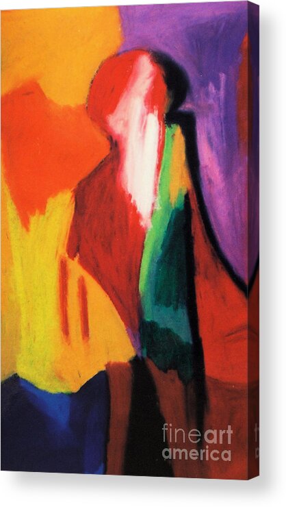 Human Abstract Art Form Acrylic Print featuring the pastel Human Understanding by Jon Kittleson