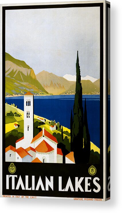 Italian Lakes Acrylic Print featuring the digital art Italian Lakes by Georgia Clare