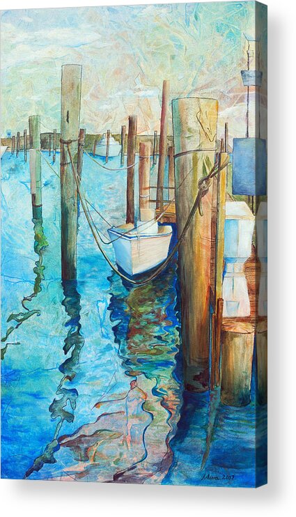 North Carolina Acrylic Print featuring the painting Oregon Inlet by Arlissa Vaughn