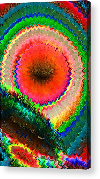 Colorful Acrylic Print featuring the mixed media Shockwave by Carl Hunter