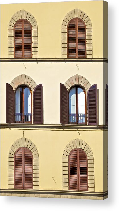 Window Acrylic Print featuring the photograph Six Windows of Florence by David Letts