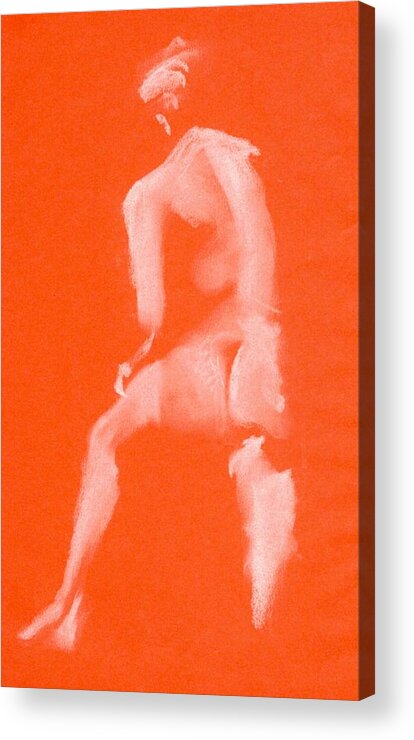 Nude Acrylic Print featuring the drawing Step Up Ett Fotsteg Upp by Marica Ohlsson