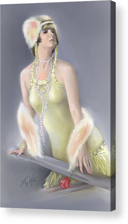 Flapper Acrylic Print featuring the painting Summer Siren by Liz Viztes