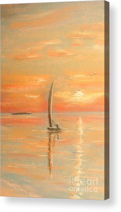 Tropical Acrylic Print featuring the painting The Evening Light by The Beach Dreamer