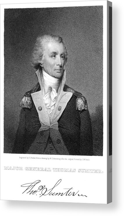 18th Century Acrylic Print featuring the photograph Thomas Sumter (1734-1832) by Granger