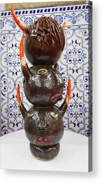 Sculpture Acrylic Print featuring the sculpture Totem by Artur Louro