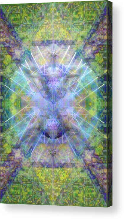 Chalicell Acrylic Print featuring the digital art PiVortexSpheres in ChaliCell Garden of Light by Chris Pringer