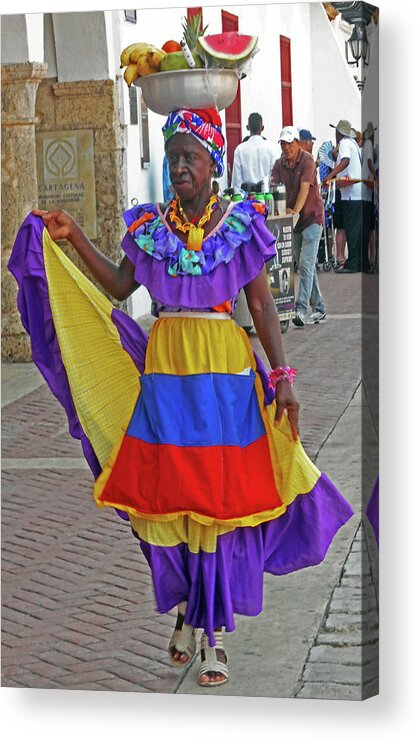 Cartagena Acrylic Print featuring the photograph Costumes 1 #1 by Ron Kandt