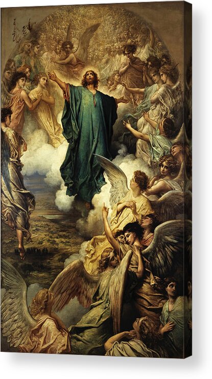 Gustave Dore Acrylic Print featuring the painting The Ascension #2 by Gustave Dore