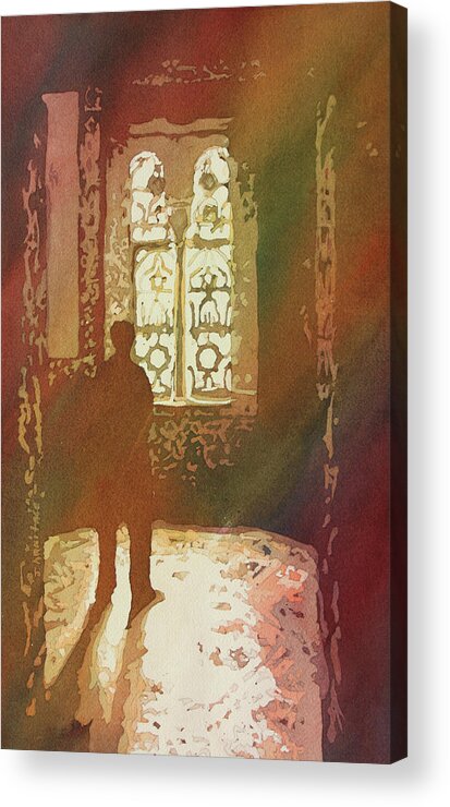 Europe Acrylic Print featuring the painting Alcazar Window by Jenny Armitage
