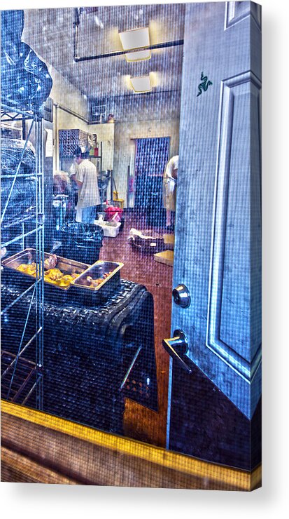 People Acrylic Print featuring the photograph Alley Screen Door by David Ralph Johnson