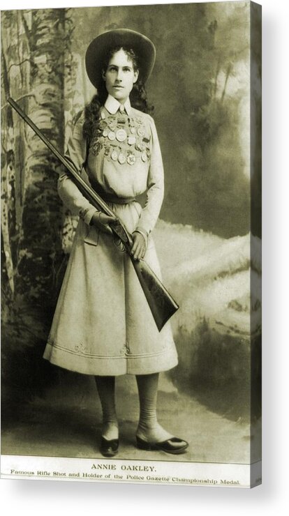 Annie Oakley 1860-1926 American Acrylic Print by Everett - Everett On Demand