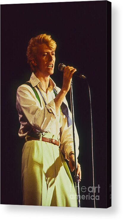 Photo Acrylic Print featuring the photograph David Bowie hot pants by Philippe Taka