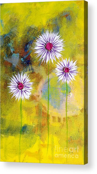 Nature Acrylic Print featuring the painting Flower seeds by Wonju Hulse