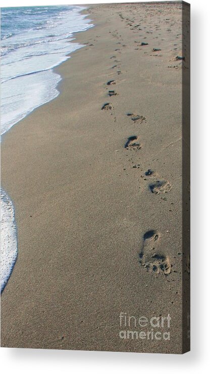Sand Acrylic Print featuring the photograph Footprints in the Sand by Robert Wilder Jr