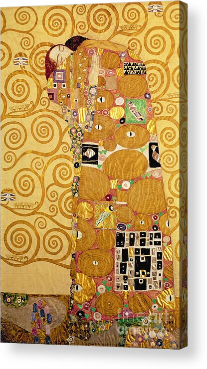 Fulfilment Acrylic Print featuring the painting Fulfilment Stoclet Frieze by Gustav Klimt