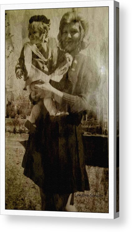 Expressive Acrylic Print featuring the photograph Kathy Holding Kelly by Lenore Senior