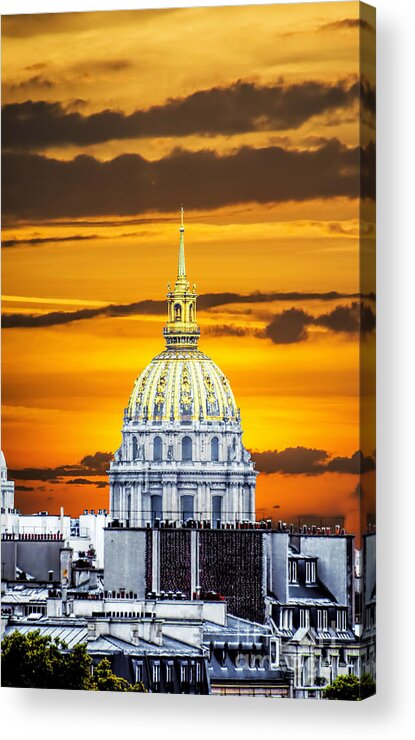 Paris Acrylic Print featuring the photograph Les Invalides Sunset by PatriZio M Busnel