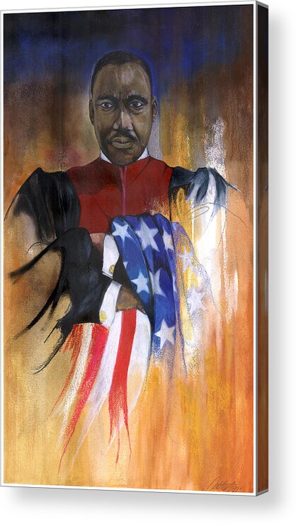 African American Artist Acrylic Print featuring the mixed media Old Glory by Anthony Burks Sr
