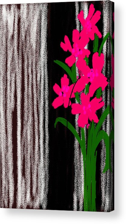 Flowers Acrylic Print featuring the digital art Pink flowers by Faashie Sha