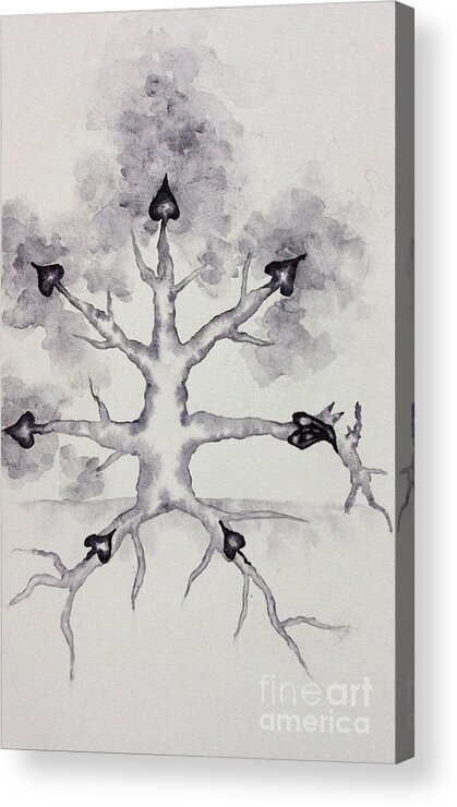 Seven Of Spades Acrylic Print featuring the painting Seven of Spades by Srishti Wilhelm