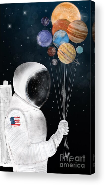 Space Acrylic Print featuring the painting Space Party by Bri Buckley
