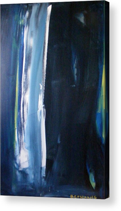 Abstract Acrylic Print featuring the painting Study In Blue by Peter Bethanis
