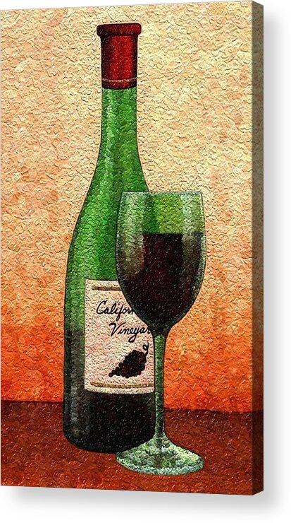 Wine Acrylic Print featuring the digital art This Wine Has Texture by Terry Mulligan