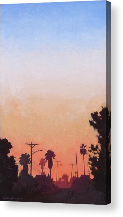 Los Angeles Acrylic Print featuring the painting Tonal Hollywood by Andrew Danielsen