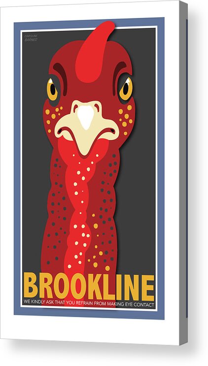 Brookline Turkeys Acrylic Print featuring the digital art Turkey Stare by Caroline Barnes
