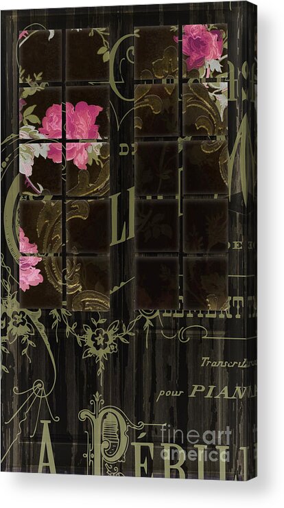 Door Acrylic Print featuring the painting Vintage Shabby French Door by Mindy Sommers