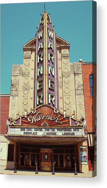 Warner Theatre Acrylic Print featuring the digital art Warner Theatre, Erie, Pa by Jim Zahniser