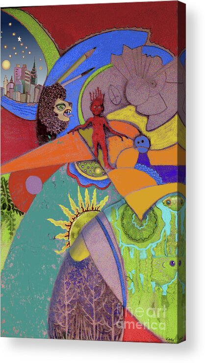 World Acrylic Print featuring the digital art World View by Carol Jacobs