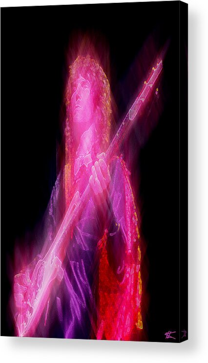 Chris Squire Acrylic Print featuring the digital art YesSquire by Kenneth Armand Johnson