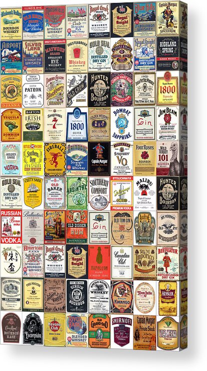 Liquor Labels Acrylic Print featuring the digital art Liquor Label Art #1 by Pheasant Run Gallery