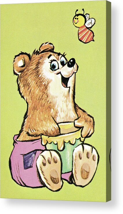 Animal Acrylic Print featuring the drawing Bear #24 by CSA Images