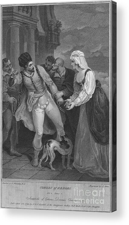 Engraving Acrylic Print featuring the drawing Comedy Of Errors Act 4 Scene 4 by Print Collector
