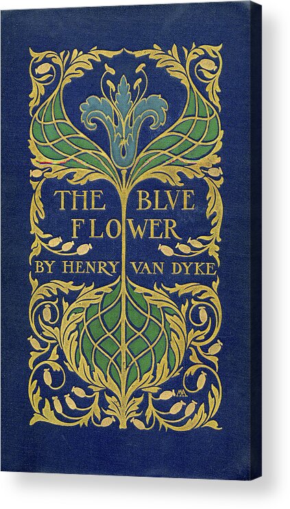 Binding Design Acrylic Print featuring the mixed media Cover design for The Blue Flower by Margaret Armstrong