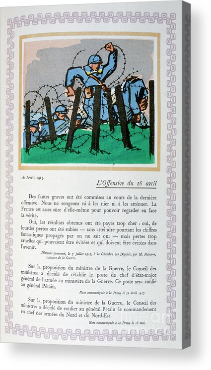 Event Acrylic Print featuring the drawing The 2nd Battle Of The Aisne, 16th by Print Collector