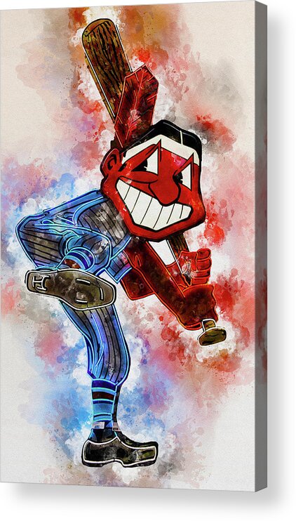 Chief Wahoo Acrylic Print featuring the digital art The Chief by Pheasant Run Gallery