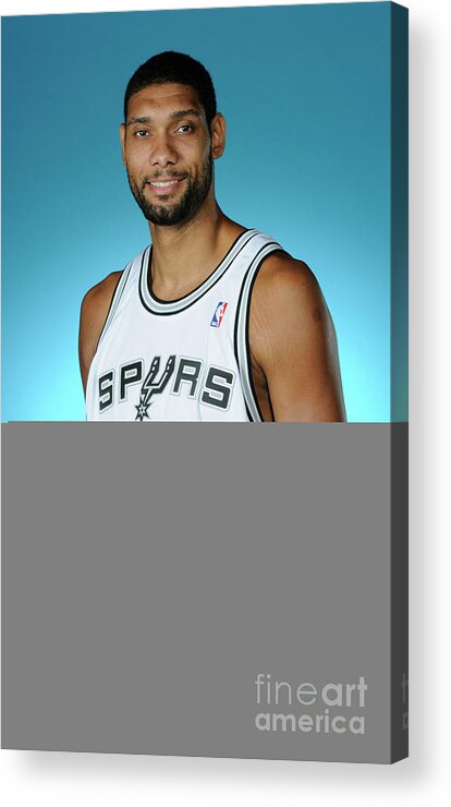 Media Day Acrylic Print featuring the photograph Tim Duncan #8 by D. Clarke Evans