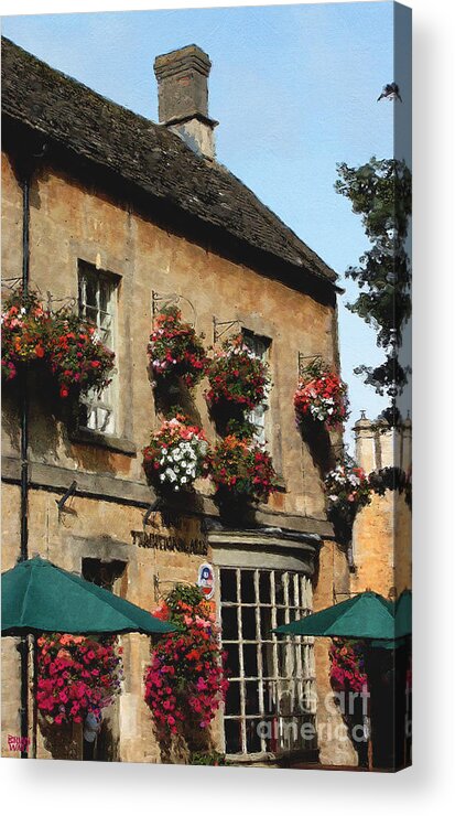 Bourton-on-the-water Acrylic Print featuring the photograph Bourton Pub by Brian Watt