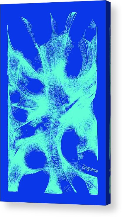 Butterfly Acrylic Print featuring the digital art Buterfly blue by Ljev Rjadcenko