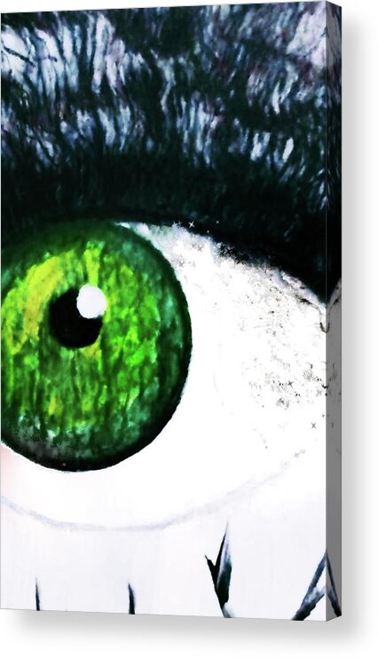 Fright Acrylic Print featuring the painting Frightening Eye by Anna Adams